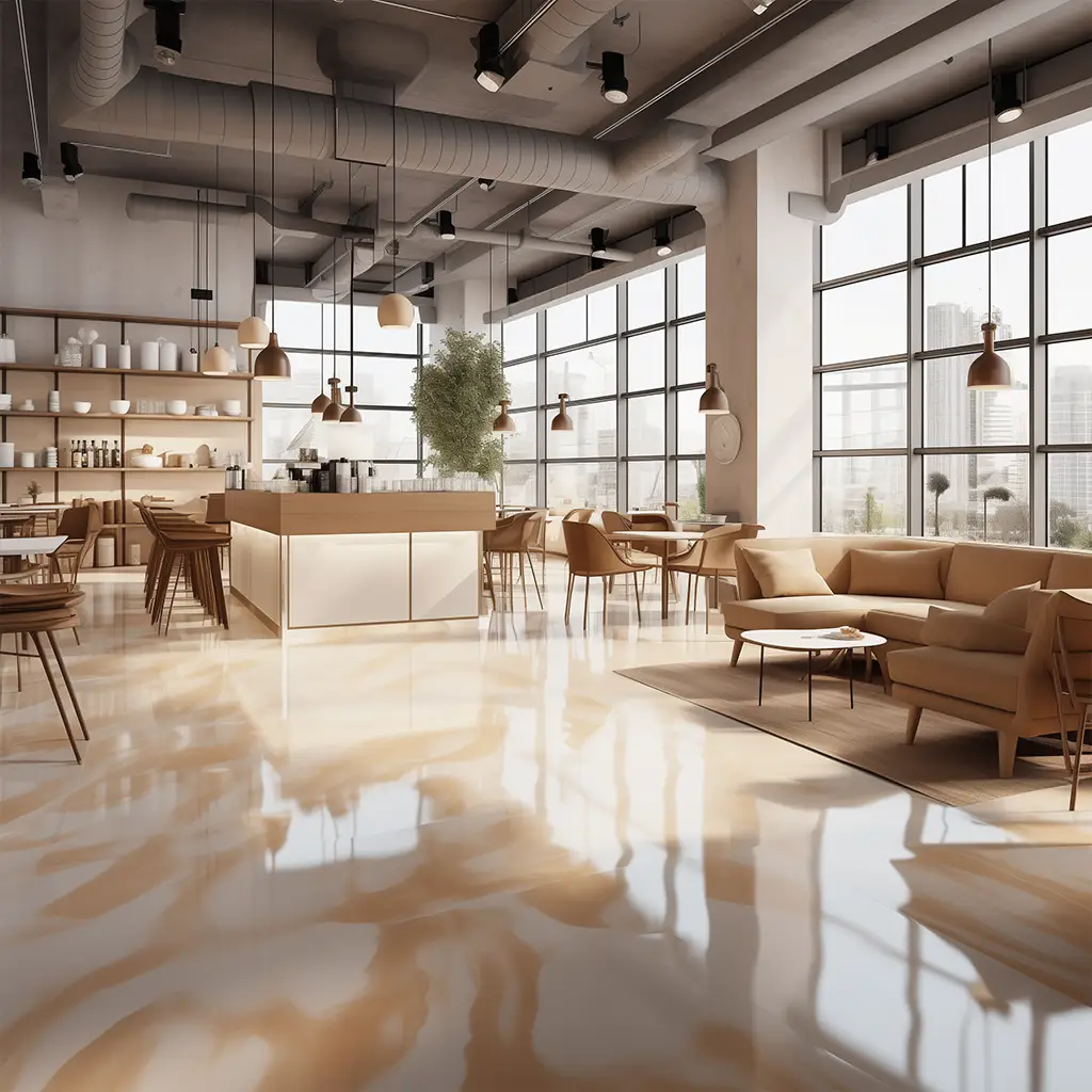 cafe epoxy flooring Pakistan seamless surface